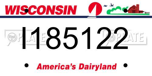 I185122 Wisconsin License Plate