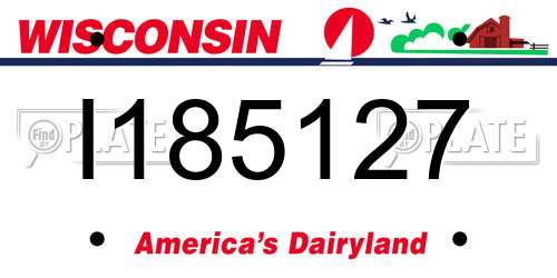 I185127 Wisconsin License Plate