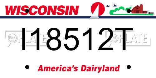I18512T Wisconsin License Plate