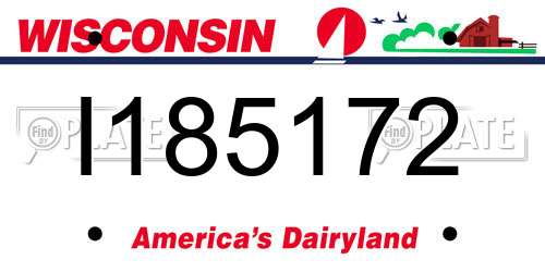 I185172 Wisconsin License Plate