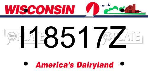 I18517Z Wisconsin License Plate