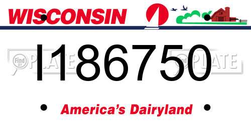 I186750 Wisconsin License Plate
