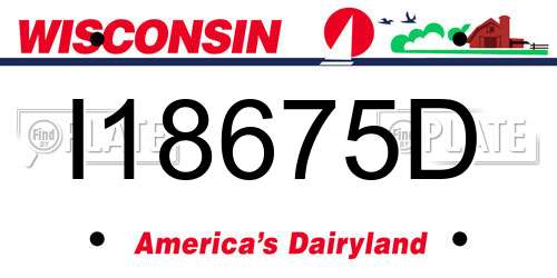I18675D Wisconsin License Plate