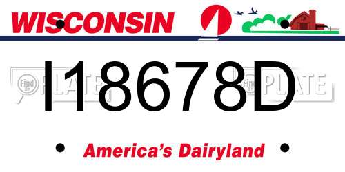 I18678D Wisconsin License Plate