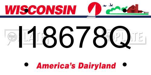 I18678Q Wisconsin License Plate