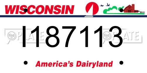 I187113 Wisconsin License Plate