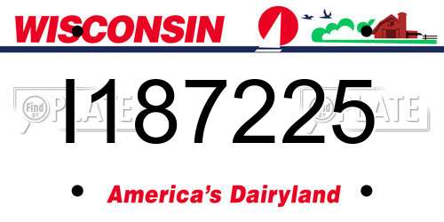 I187225 Wisconsin License Plate