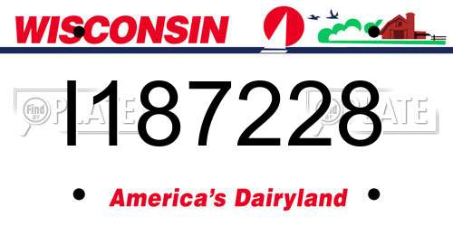 I187228 Wisconsin License Plate