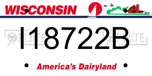 I18722B Wisconsin License Plate