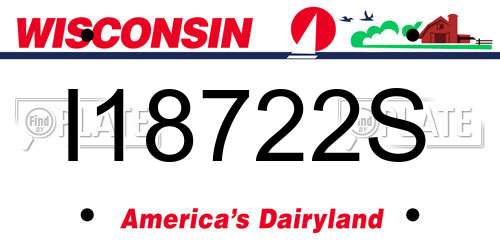 I18722S Wisconsin License Plate