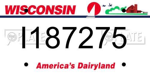 I187275 Wisconsin License Plate