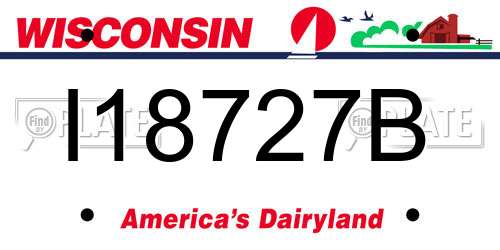 I18727B Wisconsin License Plate