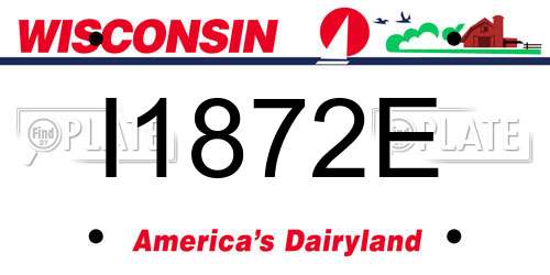 I1872E Wisconsin License Plate