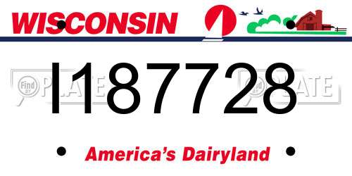 I187728 Wisconsin License Plate