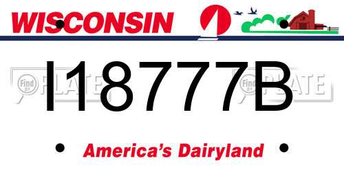 I18777B Wisconsin License Plate