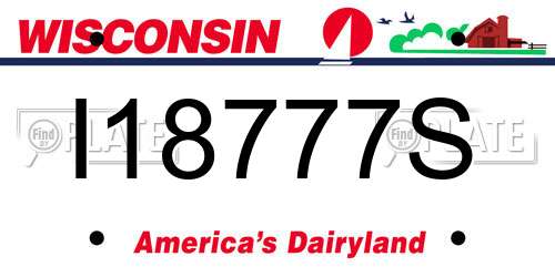 I18777S Wisconsin License Plate