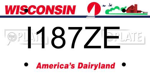 I187ZE Wisconsin License Plate