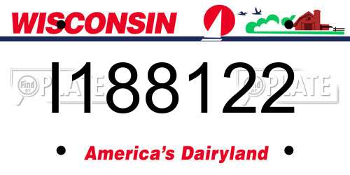 I188122 Wisconsin License Plate