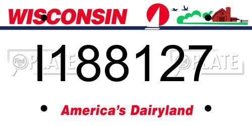 I188127 Wisconsin License Plate