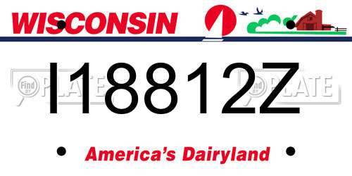 I18812Z Wisconsin License Plate