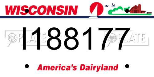 I188177 Wisconsin License Plate