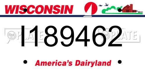 I189462 Wisconsin License Plate