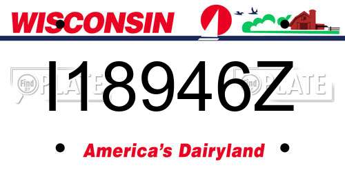 I18946Z Wisconsin License Plate