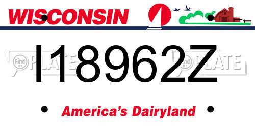 I18962Z Wisconsin License Plate