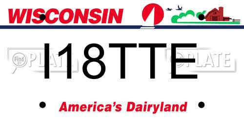 I18TTE Wisconsin License Plate