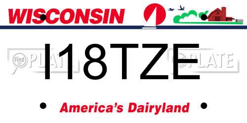 I18TZE Wisconsin License Plate