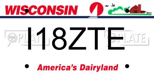 I18ZTE Wisconsin License Plate
