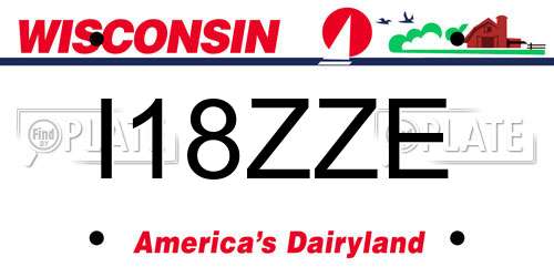 I18ZZE Wisconsin License Plate