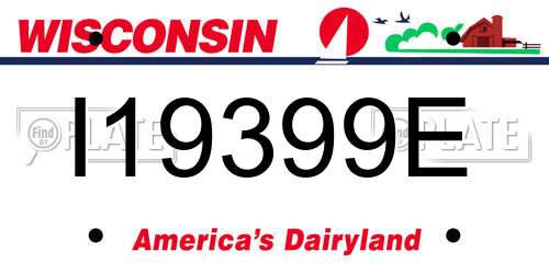 I19399E Wisconsin License Plate