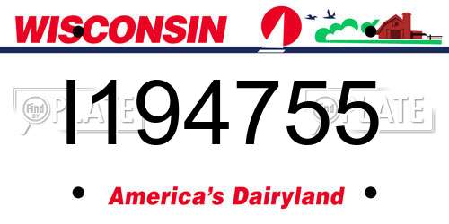 I194755 Wisconsin License Plate