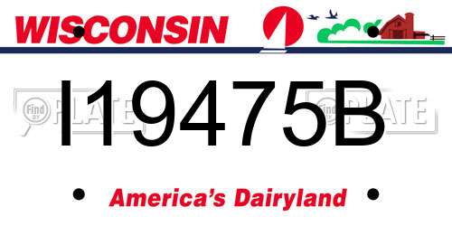 I19475B Wisconsin License Plate