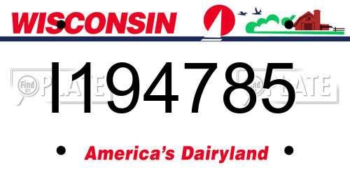 I194785 Wisconsin License Plate