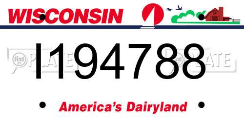 I194788 Wisconsin License Plate