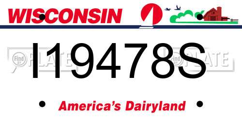 I19478S Wisconsin License Plate