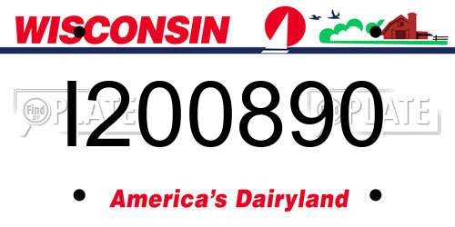 I200890 Wisconsin License Plate