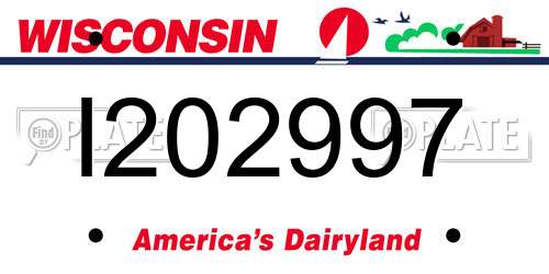 I202997 Wisconsin License Plate