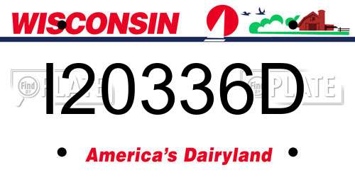 I20336D Wisconsin License Plate