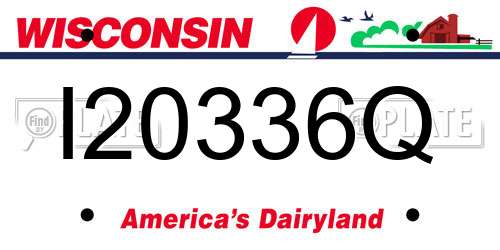 I20336Q Wisconsin License Plate