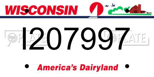 I207997 Wisconsin License Plate
