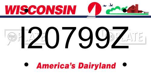 I20799Z Wisconsin License Plate