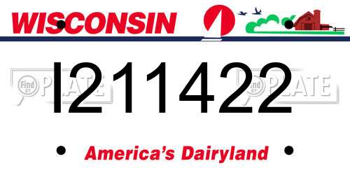 I211422 Wisconsin License Plate
