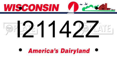 I21142Z Wisconsin License Plate