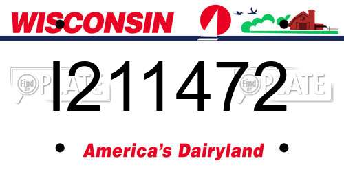 I211472 Wisconsin License Plate