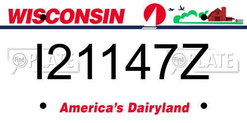 I21147Z Wisconsin License Plate