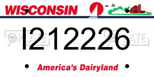 I212226 Wisconsin License Plate