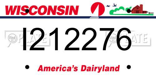 I212276 Wisconsin License Plate